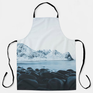 TABLIER COUVERTURE DE MONTAGNE AVEC PHOTOGRAPHIE DE NEIGE