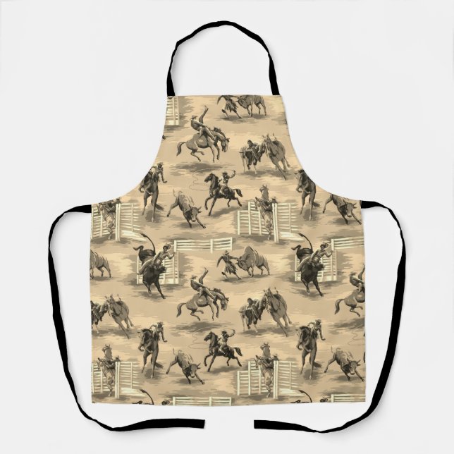Tablier Cow-boy de Rodéo Occidental Rétro Vintage (Recto)