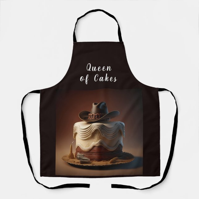 Tablier Cowboy Baking Apron Western Cake Graphic (Recto)