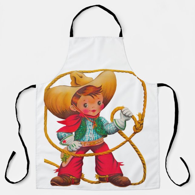 Tablier Cowboy Retro Boy Child Cute Western (Recto)