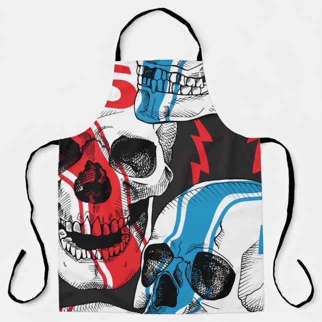 Tablier Crâne de course : Rébellion Vintage sans couture. (Recto)