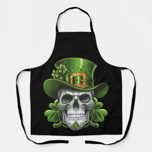 Tablier Crâne de Sucre St Patrick's Day Trèfle