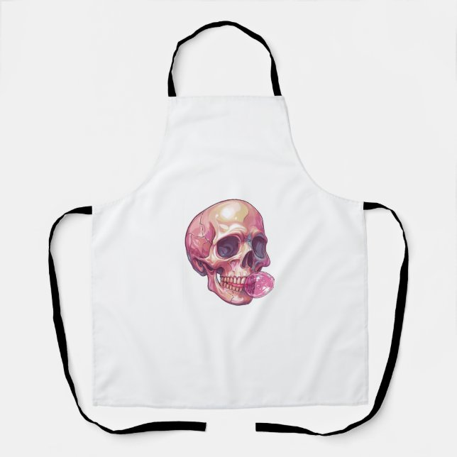 Tablier Crâne de Trouble de Bulle � Squelette de Chewing-g (Recto)