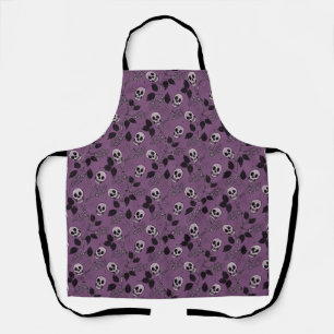 Tablier Crâne Floral Gothique Violet