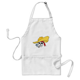 Tablier Crâne fumant Halloween avec bandana de dessin anim