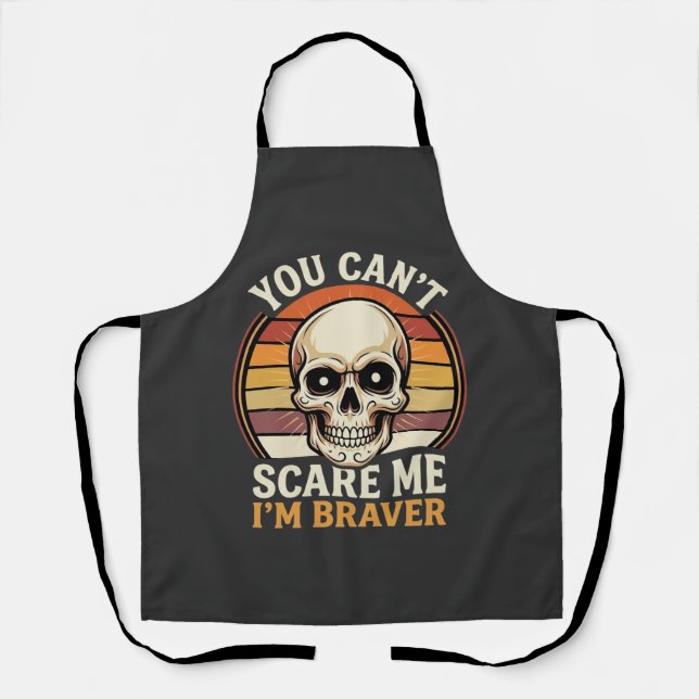 Tablier Crâne Halloween plus courageux Design d'Horreur Ré (Recto)
