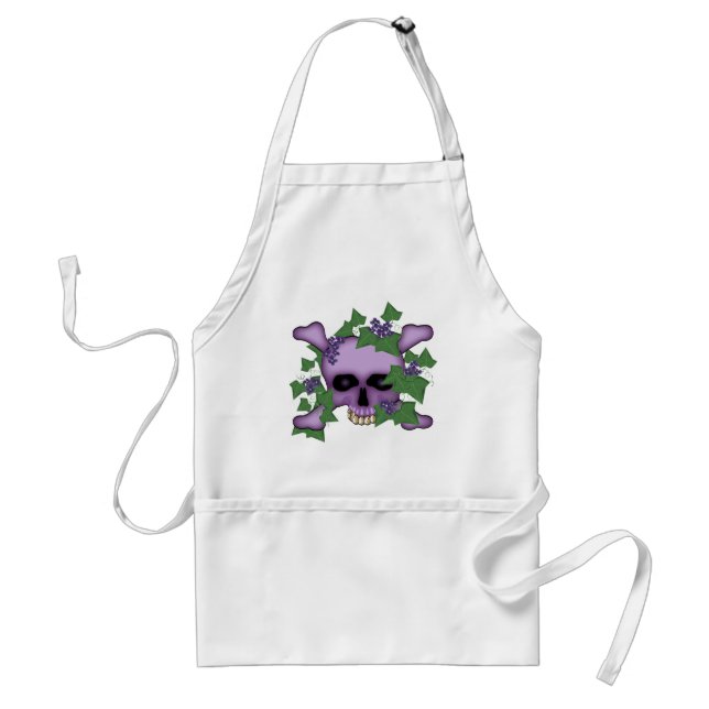 Tablier Crâne pourpre et fleurs (Devant)
