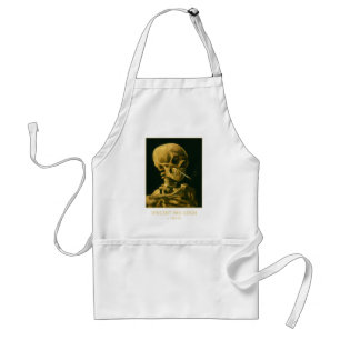 Tablier Crâne Vintage Fumant – Unique Inspiré de Van Gogh