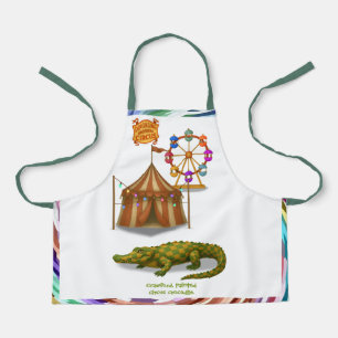 Tablier Crawford, crocodile de cirque peint