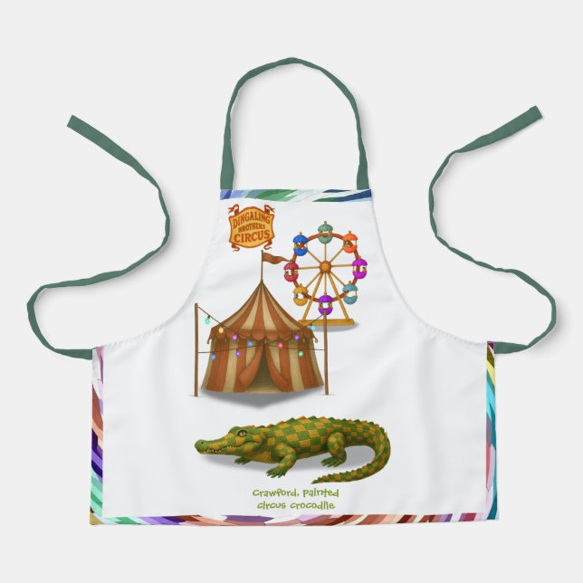 Tablier Crawford, crocodile de cirque peint (Recto)