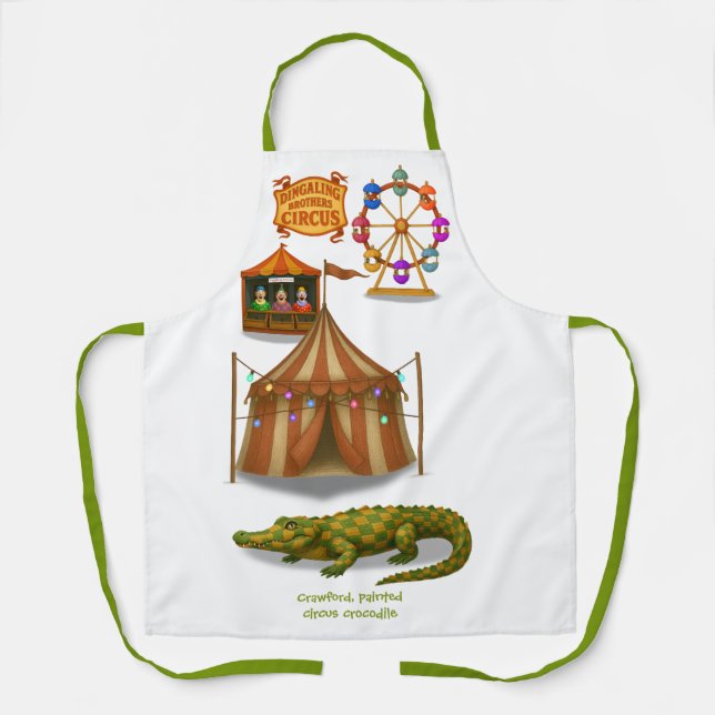 Tablier Crawford, crocodile de cirque peint (Recto)