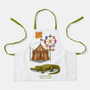 Tablier Crawford, crocodile de cirque peint