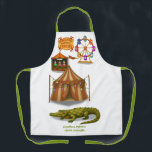 Tablier Crawford, painted circus crocodile<br><div class="desc">Covered in dazzling painted patterns from snout to tail, Crawford marches proudly in every circus parade. Though he can easily snap a branch clean in two as part of his act, he’s friendly, surprisingly gentle, and a walking work of art. Children adore his bright scales and cheerful grin. Wherever Crawford...</div>