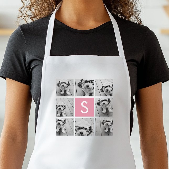 Tablier Create Your Own Instagram Collage Custom Monogram (Personalized Kitchen Apron)