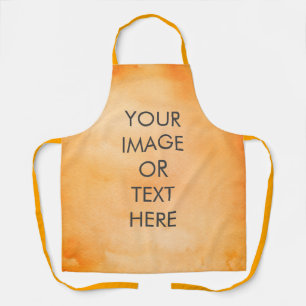 Tablier Create Your Own text watercolour orange Apron