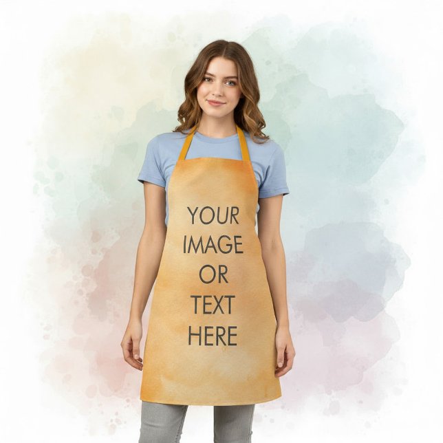 Tablier Create Your Own text watercolour orange Apron (Your Own text watercolour orange Apron.)