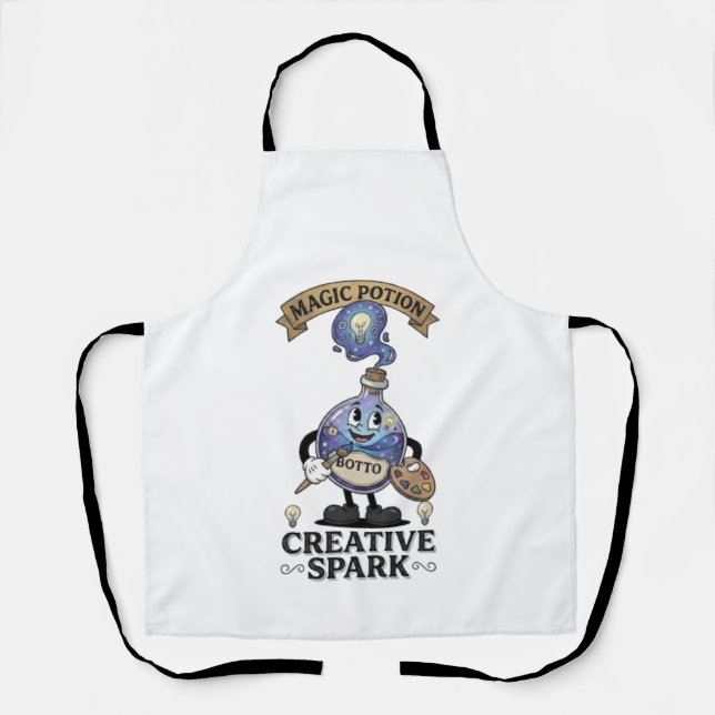 Tablier Creative Spark Magic Potion Retro Artist Mascot (Recto)