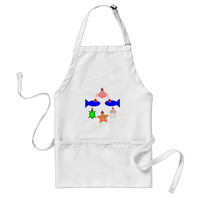 Tablier Créatures de la mer de Noël (Devant)