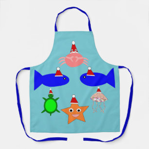 Tablier Créatures de la mer de Noël