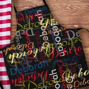 Tablier Créer des noms de couleurs Typographie noire