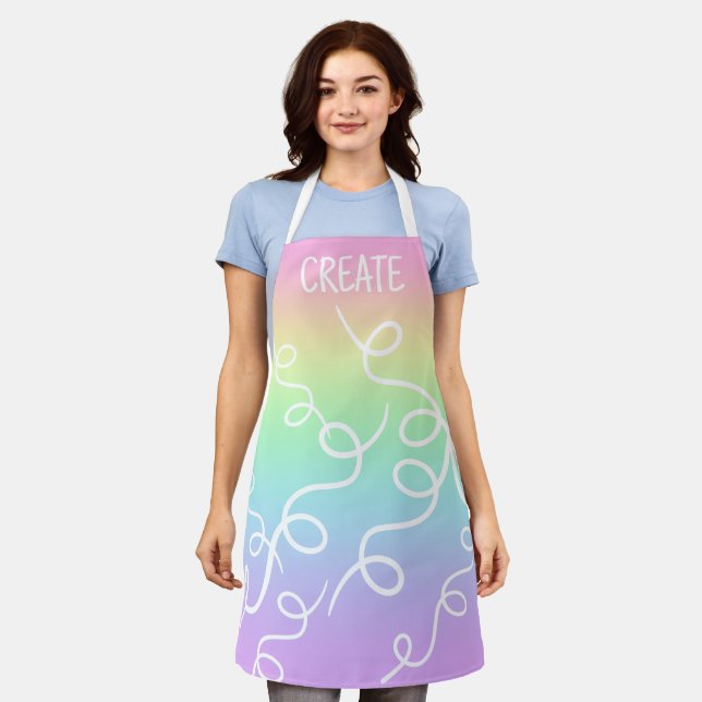 Tablier CRÉER Pastel Arc-en-Ciel de perlons Apron (Porté)