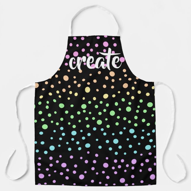 Tablier "Créer" Pastel Arc-en-ciel Pois Apron (Recto)