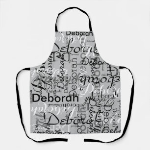 Tablier créer une typographie de nom personnalisée gris