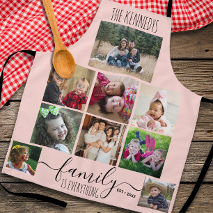 Tablier Créez Votre Propre Collage Photo 9 Nom de Famille