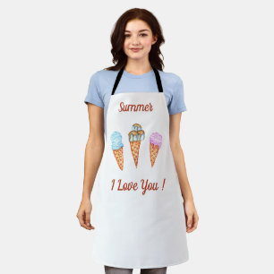 Tablier Crème de glace Je t'aime mignon été