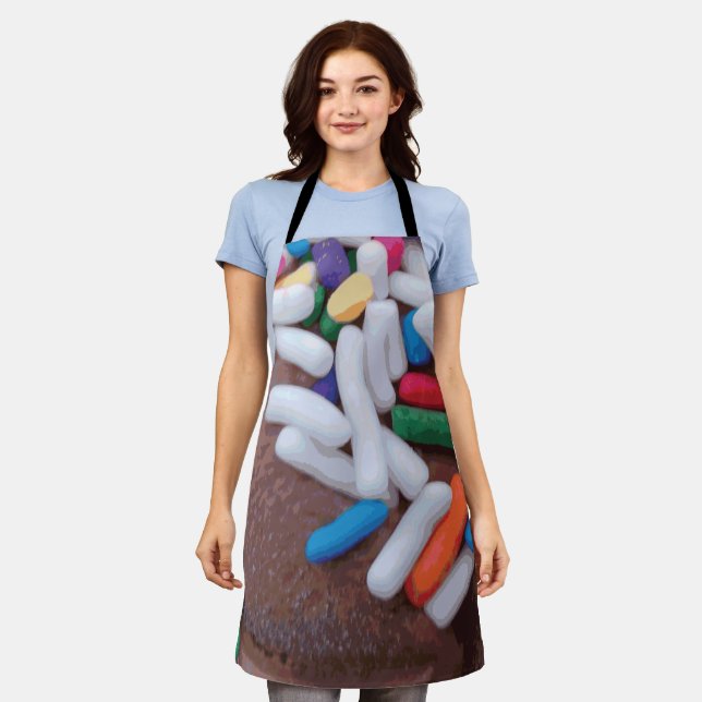 Tablier Crème glacée au chocolat foncé avec arrosage arc-e (Porté)