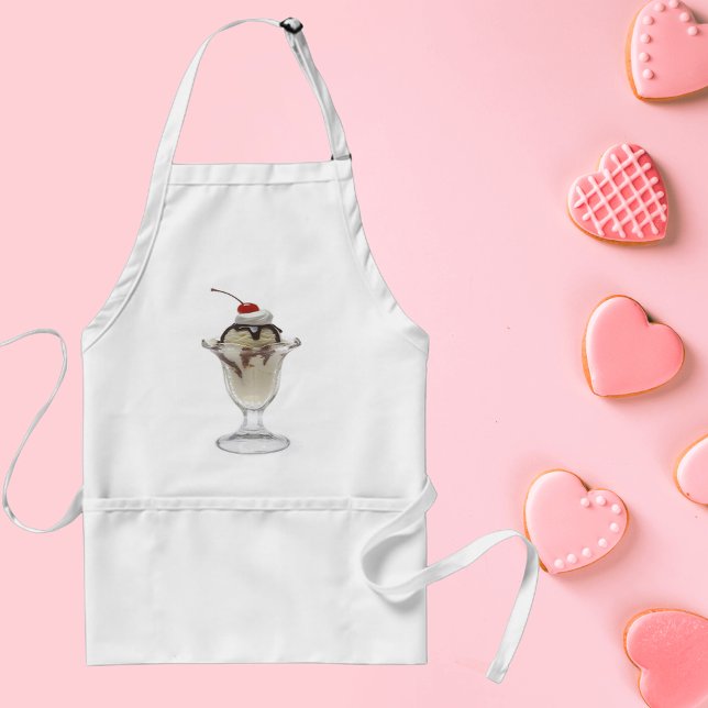 Tablier Crème glacée au chocolat Sundae (Chocolate Ice Cream Sundae Adult Apron)