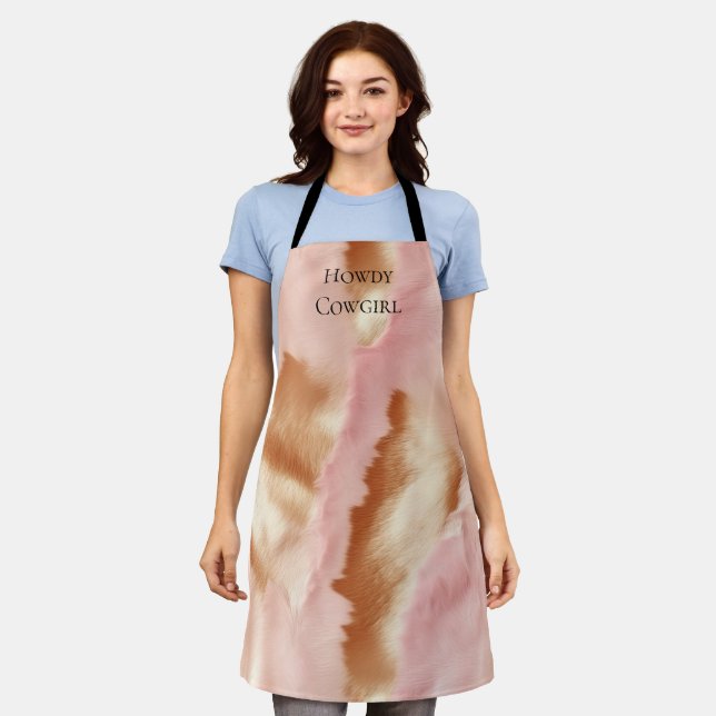 Tablier Crème rose Tan Southwest Cowgirl Cowhide (Porté)