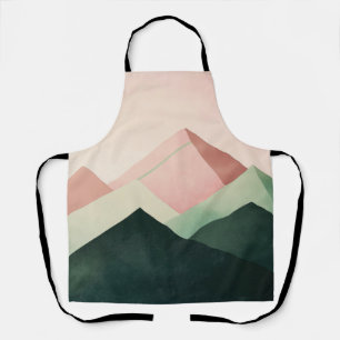 Tablier Crête Pastel – Paysage de Montagne Géométrique #1