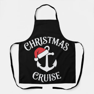 Tablier Croisière de Noël Ancre Chapeau de Père Noël Voile