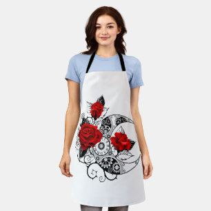 Tablier Croissant mécanique avec roses rouges