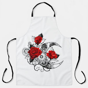 Tablier Croissant mécanique avec roses rouges