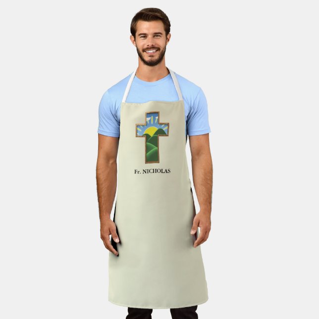 Tablier Croix d'anniversaire personnalisée (Porté)