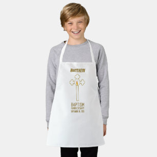 Tablier Croix dorée personnalisée pour l'anniversaire de b