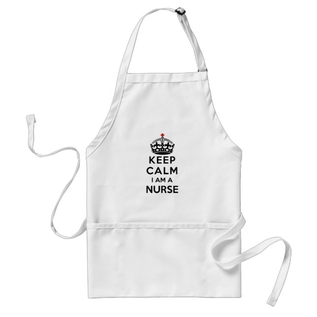 Tablier croix rouge couronne Keep Calm Je suis une infirmi (Devant)