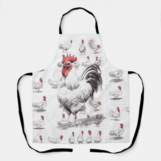 Tablier Croquis de coq (Recto)