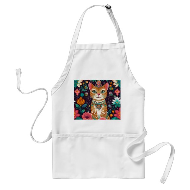 Tablier Crowned Bejewelled Cat Apron (Devant)