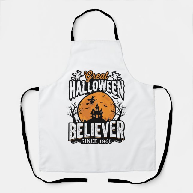 Tablier Croyant d'Halloween Vintage Depuis 1966 Graphique_ (Recto)