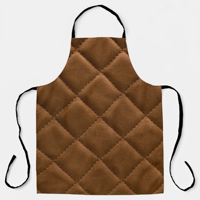 Tablier Cuir Brown, dessin motif rhombus (Recto)