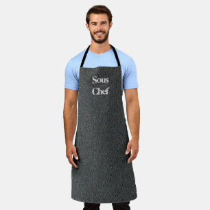 Tablier Cuir Faux Gris Style Restaurant