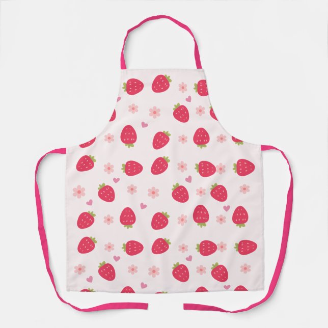 Tablier Cuire tout sur imprimer Motifs fraises (Recto)