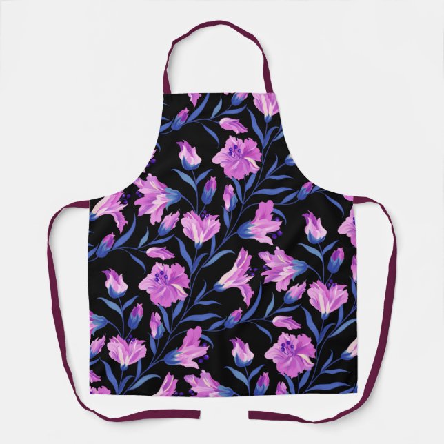 Tablier Cuisine à motifs floraux inspirée par un designer (Recto)