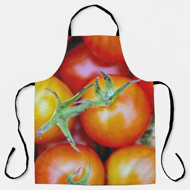 Tablier Cuisine Art Cerisier Tomates Jardin Apron (Recto)