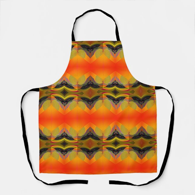 Tablier Cuisine artisanale orange kaléidoscopique  (Recto)