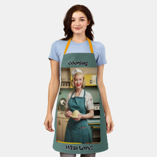Tablier Cuisine Avec Amour Bleu Adulte Apron Yellow Straps