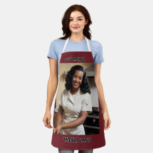 Tablier Cuisine Avec Amour Rouge foncé Adulte Apron Black 
